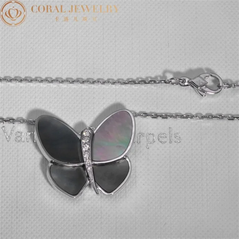 Van Cleef & Arpels VCARA63700 Pendant Butterfly Papillon Diamond and Mother-of-Pearl Necklace 5