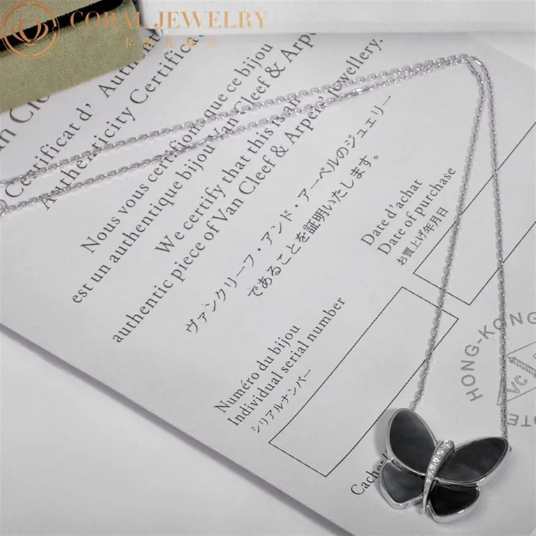Van Cleef & Arpels VCARA63700 Pendant Butterfly Papillon Diamond and Mother-of-Pearl Necklace 2