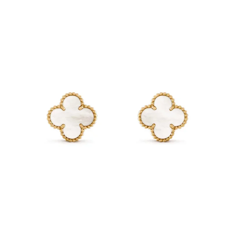 Van Cleef & Arpels VCARA44100 Vintage Alhambra Earrings Yellow gold Mother-of-pearl Earrings 1