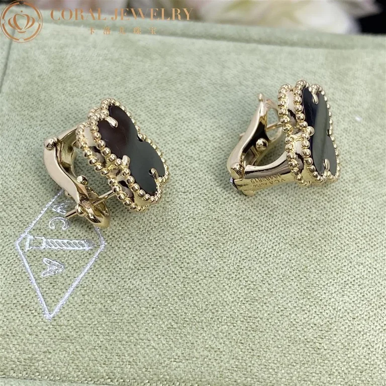 Van Cleef & Arpels VCARA44200 Vintage Alhambra earrings Yellow gold Onyx 6