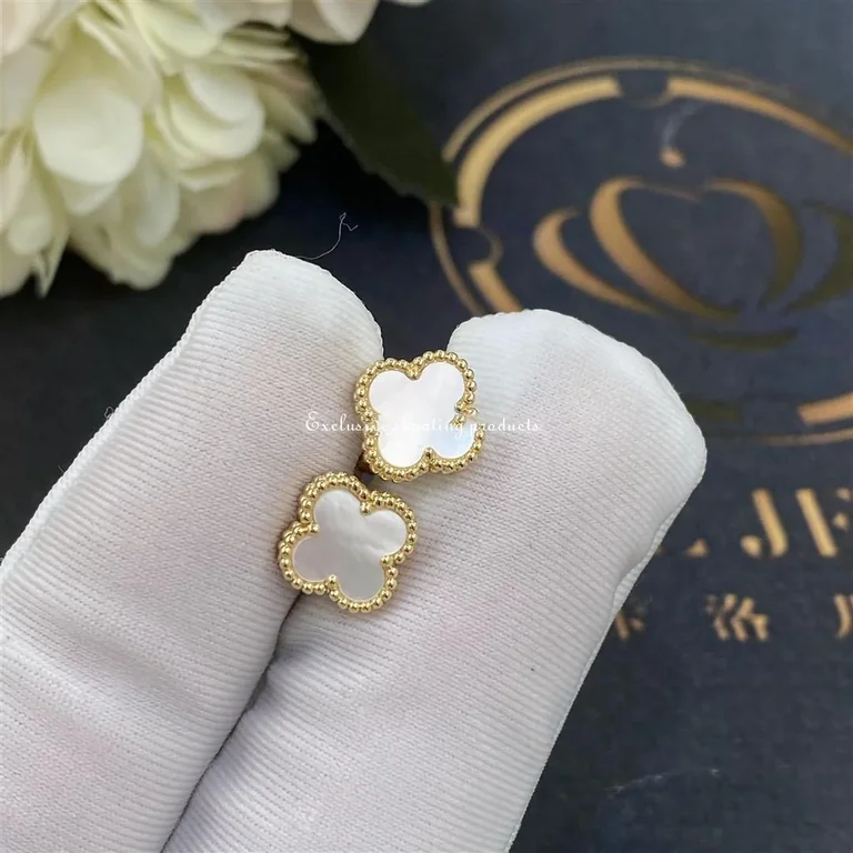 Van Cleef & Arpels VCARA44800 Sweet Alhambra Earstuds Yellow Gold Mother-of-pearl Earrings 2