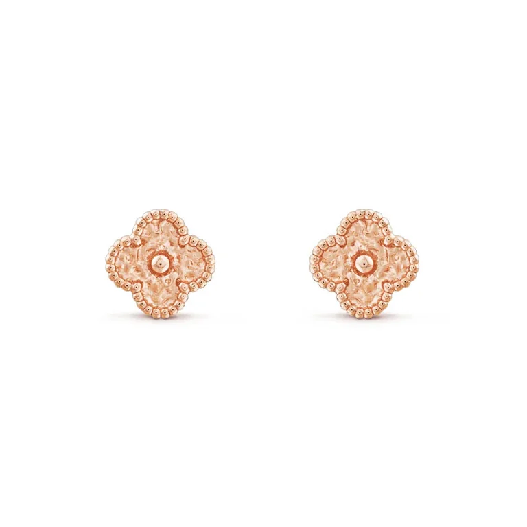Van Cleef & Arpels VCARO8DB00 Sweet Alhambra Earstuds Rose Gold Earrings 1