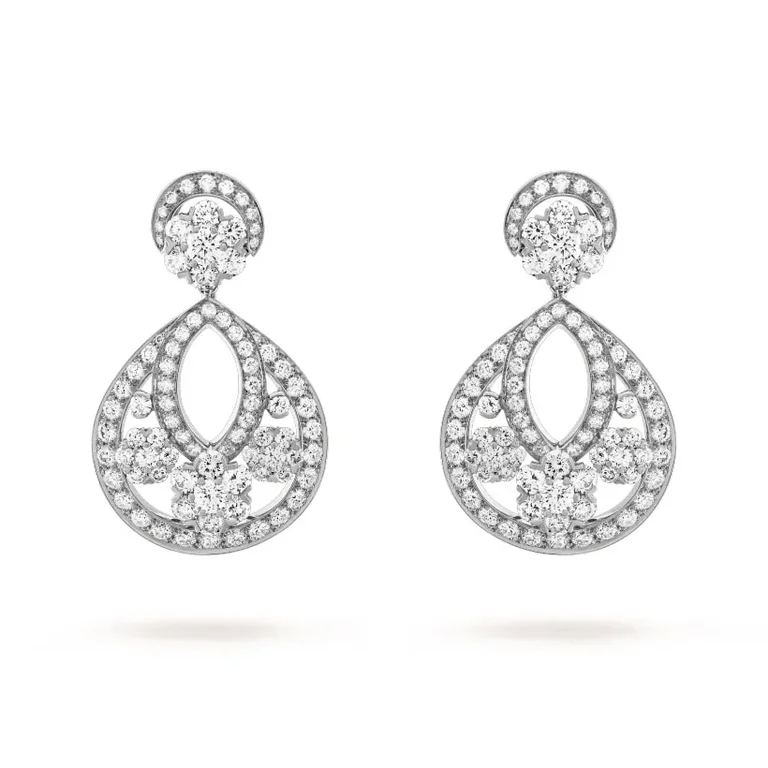 Van Cleef & Arpels VCARO3RJ00 Snowflake earrings small model Platinum Diamond Earrings 1