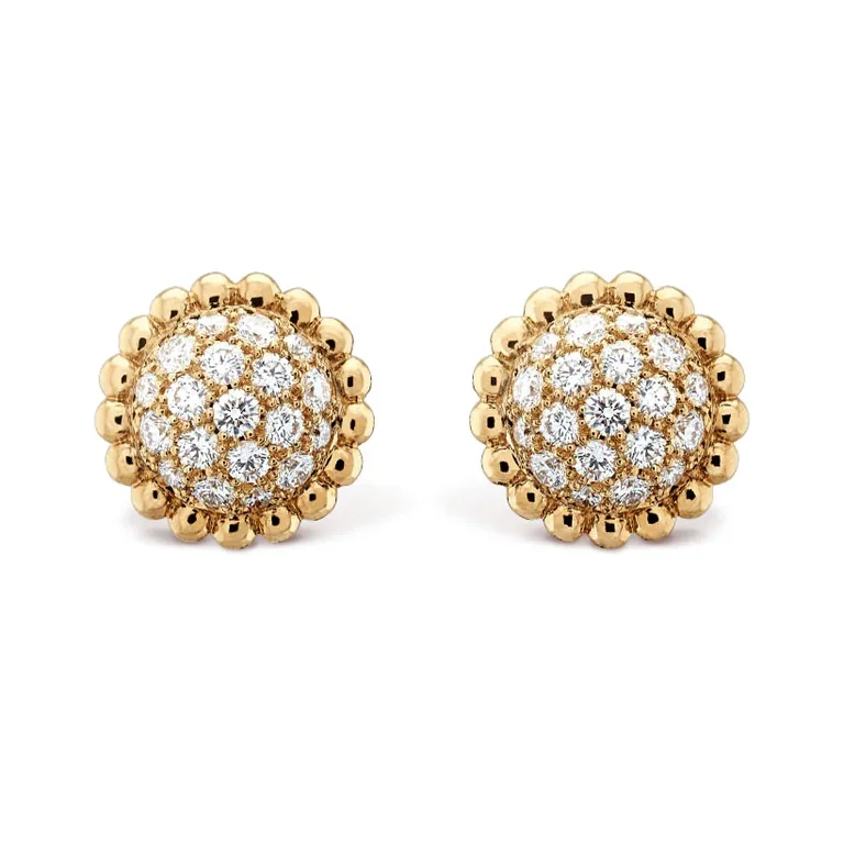 Van Cleef & Arpels VCARO9PG00 Perlée diamonds earrings Yellow gold Diamond earrings 1