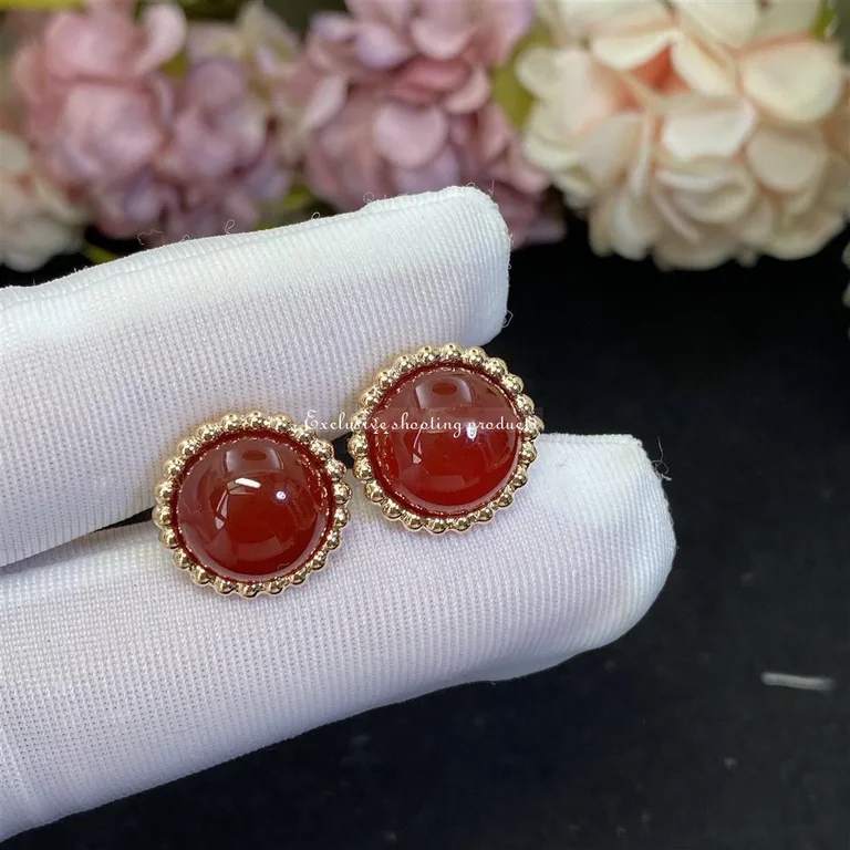 Van Cleef & Arpels VCARP4E000 Perlée couleurs earrings Rose gold Carnelian earrings 3