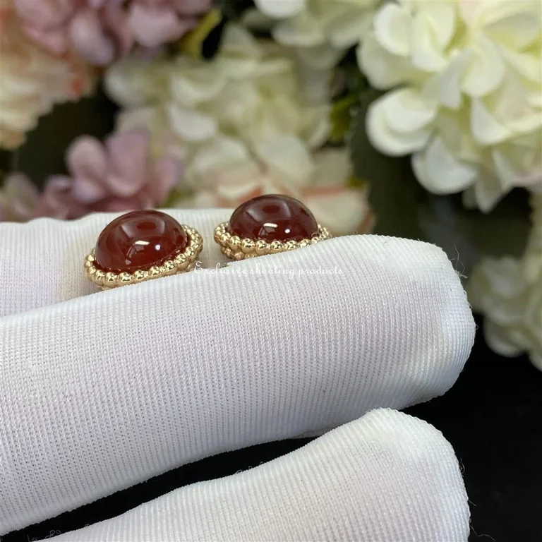 Van Cleef & Arpels VCARP4E000 Perlée couleurs earrings Rose gold Carnelian earrings 2