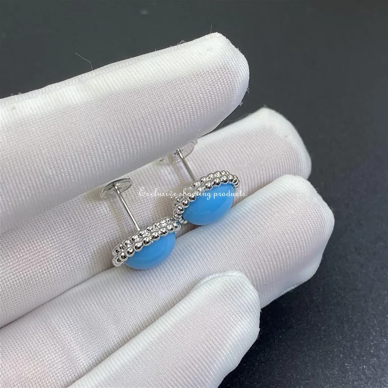 Van Cleef & Arpels VCARP4DT00 Perlée couleurs earrings White gold Turquoise 4
