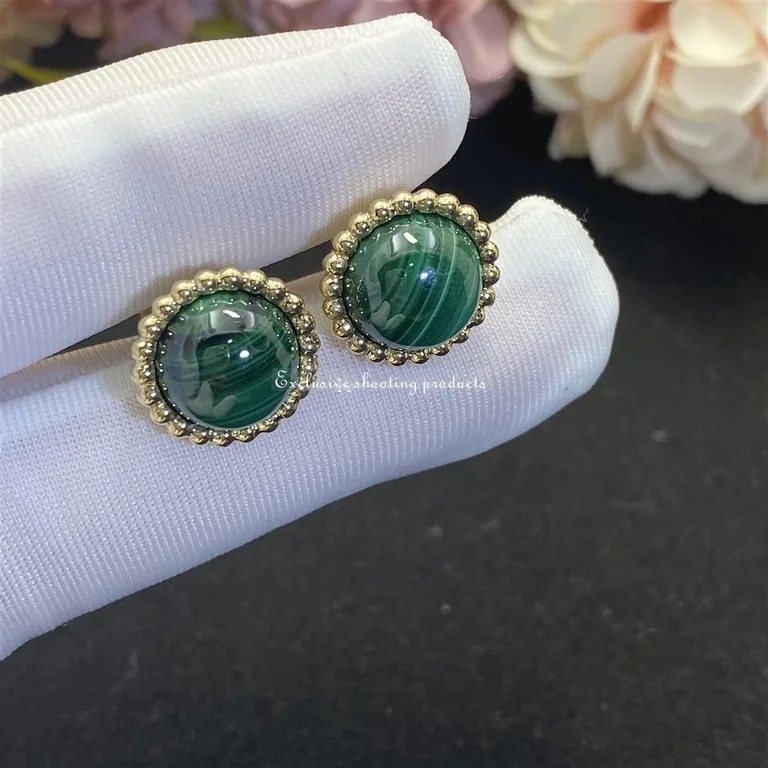 Van Cleef & Arpels VCARP4DS00 Perlée couleurs earrings Yellow gold Malachite 4