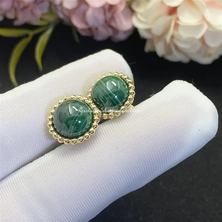 Van Cleef & Arpels VCARP4DS00 Perlée couleurs earrings Yellow gold Malachite 3