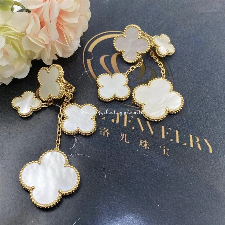 Van Cleef & Arpels VCARD78900 Magic Alhambra Earrings 4 Motifs Yellow Gold Mother-of-pearl Earrings 7