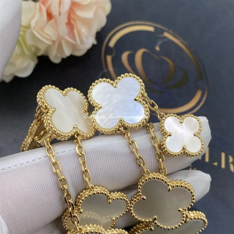 Van Cleef & Arpels VCARD78900 Magic Alhambra Earrings 4 Motifs Yellow Gold Mother-of-pearl Earrings 2