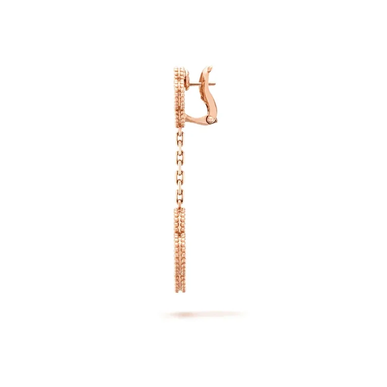 Van Cleef & Arpels VCARN5JR00 Magic Alhambra earrings 2 motifs Yellow gold Carnelian Tiger Eye earrings 11