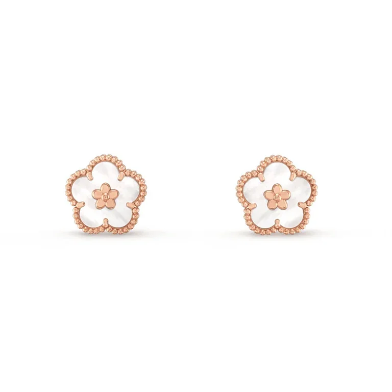 Van Cleef & Arpels VCARP7RU00 Lucky Spring earrings plum blossom Rose gold Mother-of-pearl 1
