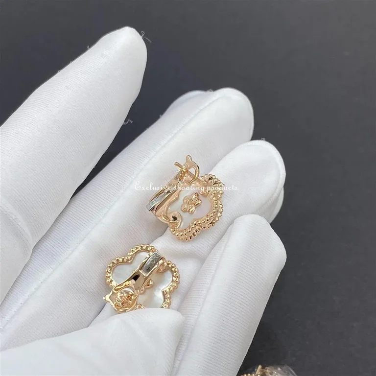 Van Cleef & Arpels VCARP7RU00 Lucky Spring earrings plum blossom Rose gold Mother-of-pearl 3