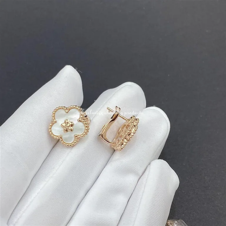 Van Cleef & Arpels VCARP7RU00 Lucky Spring earrings plum blossom Rose gold Mother-of-pearl 2