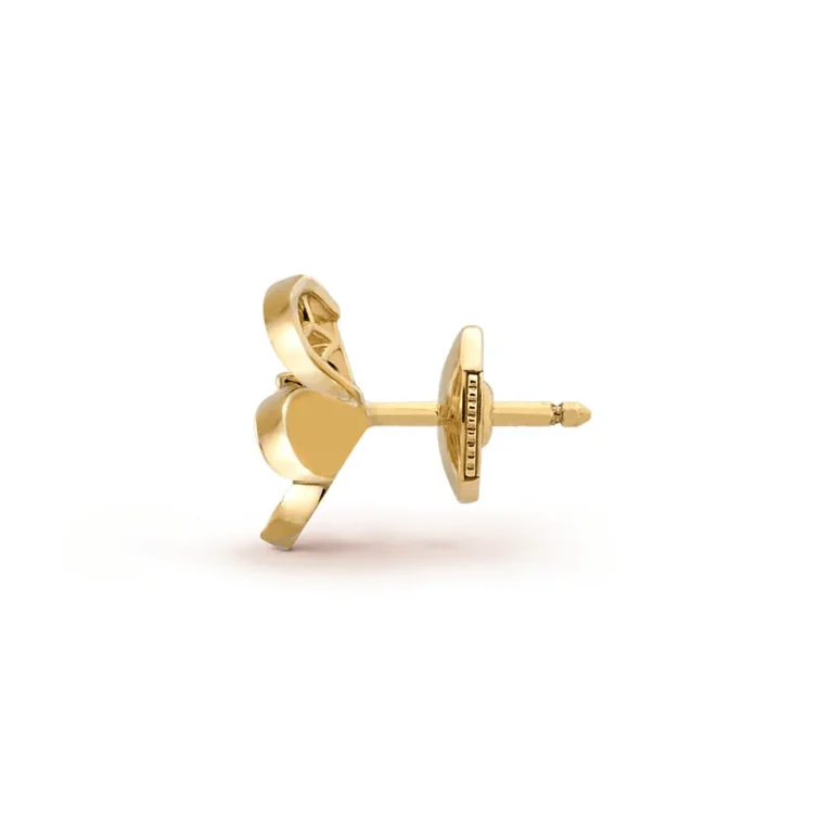 Van Cleef & Arpels VCARP24200 Frivole earrings mini model Yellow gold Diamond earrings 5