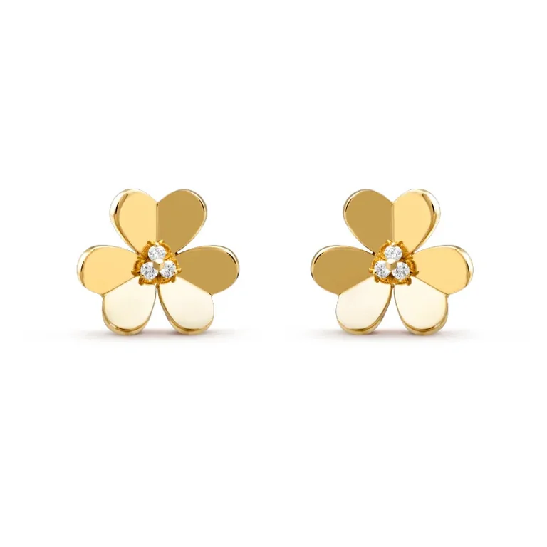 Van Cleef & Arpels VCARB65900 Frivole earrings large model Yellow gold Diamond earrings 1
