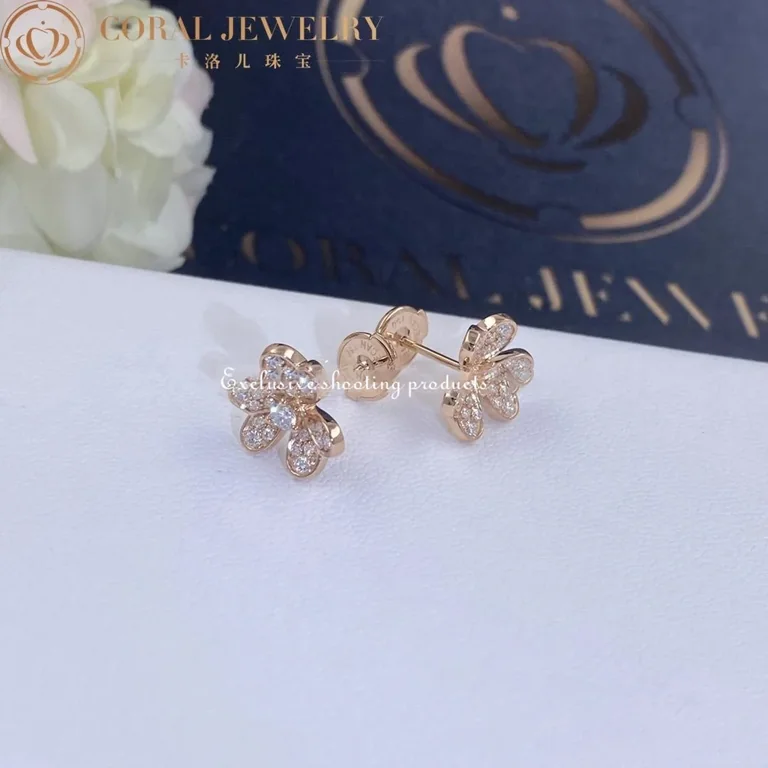 Van Cleef & Arpels VCARP7RJ00 Frivole earrings mini model Rose gold Diamond earrings 6