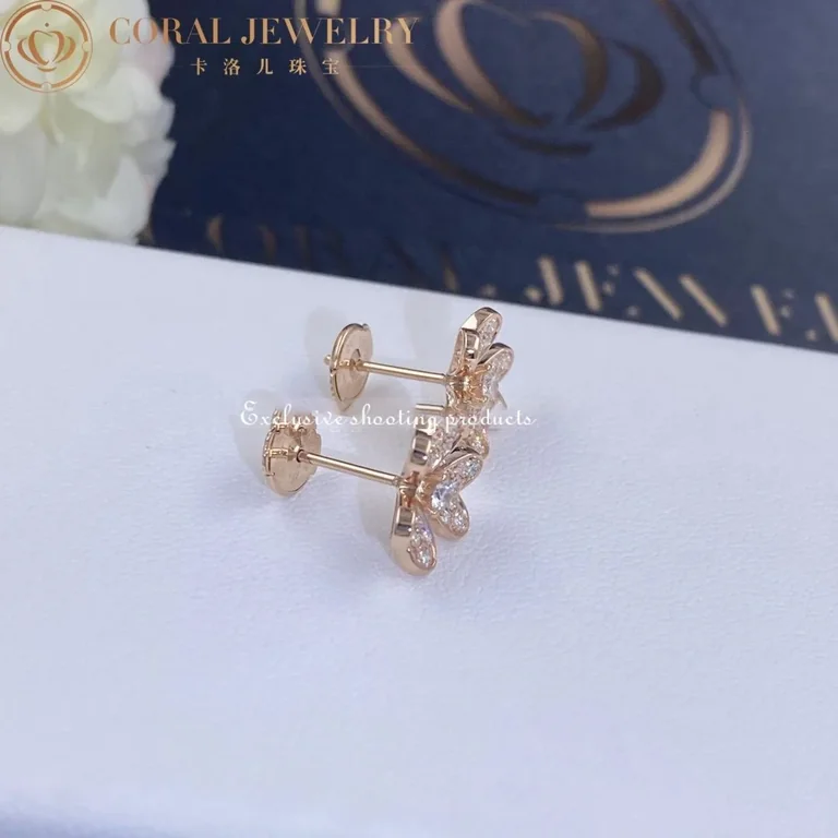 Van Cleef & Arpels VCARP7RJ00 Frivole earrings mini model Rose gold Diamond earrings 5