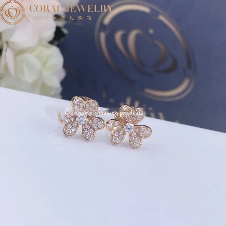 Van Cleef & Arpels VCARP7RJ00 Frivole earrings mini model Rose gold Diamond earrings 2