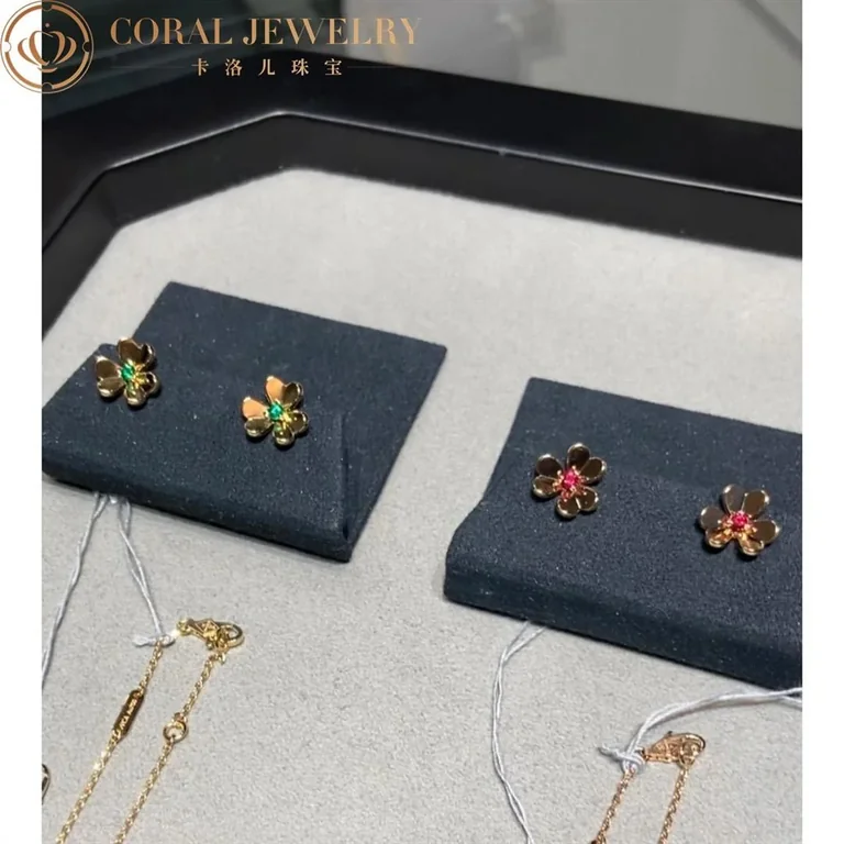 Van Cleef & Arpels VCARP7SA00 Frivole earrings mini model Rose gold Ruby earrings 7