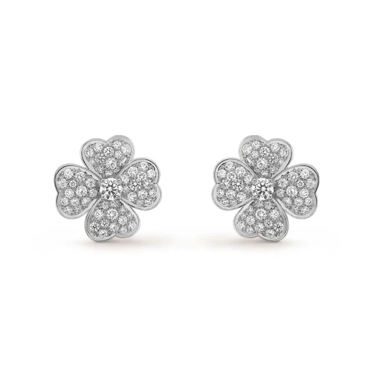 Van Cleef & Arpels VCARO68J00 Cosmos medium model White gold Diamond earrings 1