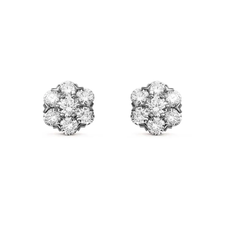 Van Cleef & Arpels CARA48300 Fleurette earstuds large model White gold Diamond 2