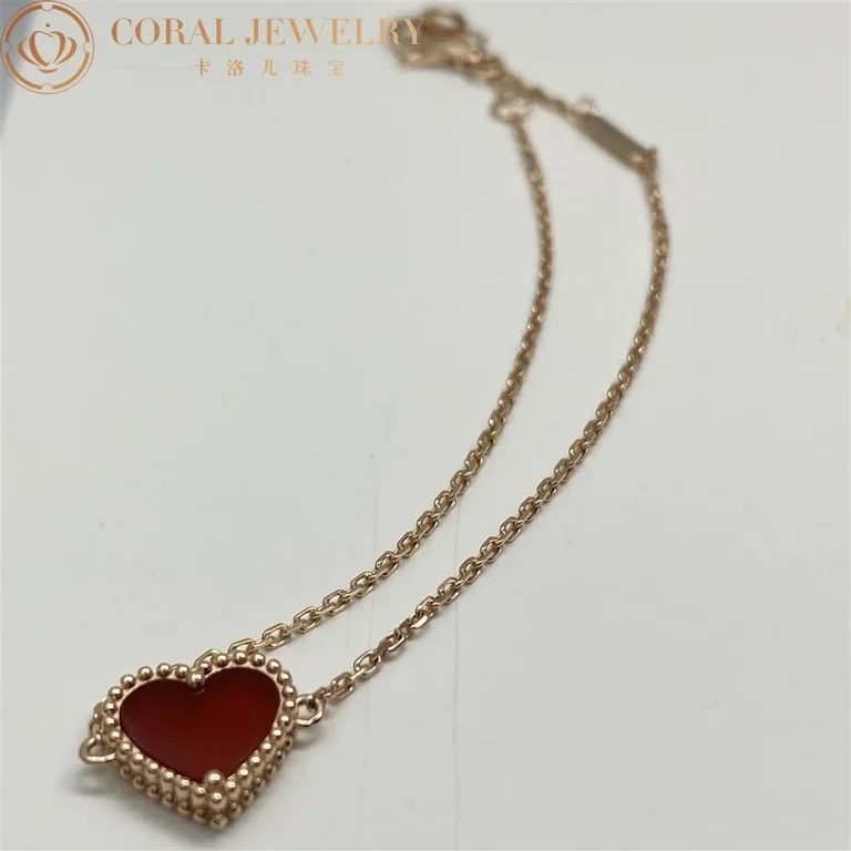 Van Cleef & Arpels VCARN59L00 Sweet Alhambra heart bracelet Rose gold Carnelian bracelet 9