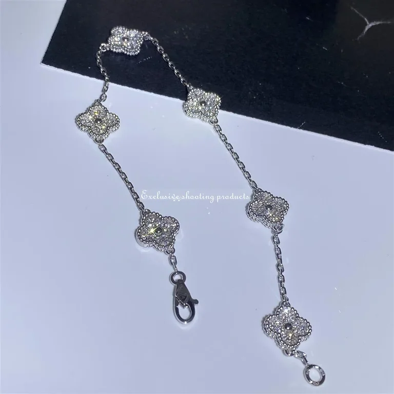 Van Cleef & Arpels VCARO85700 Sweet Alhambra bracelet 6 motifs White gold Diamond bracelet 2