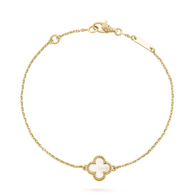 Van Cleef & Arpels VCARF68800 Sweet Alhambra bracelet Yellow gold Mother-of-pearl bracelet 1