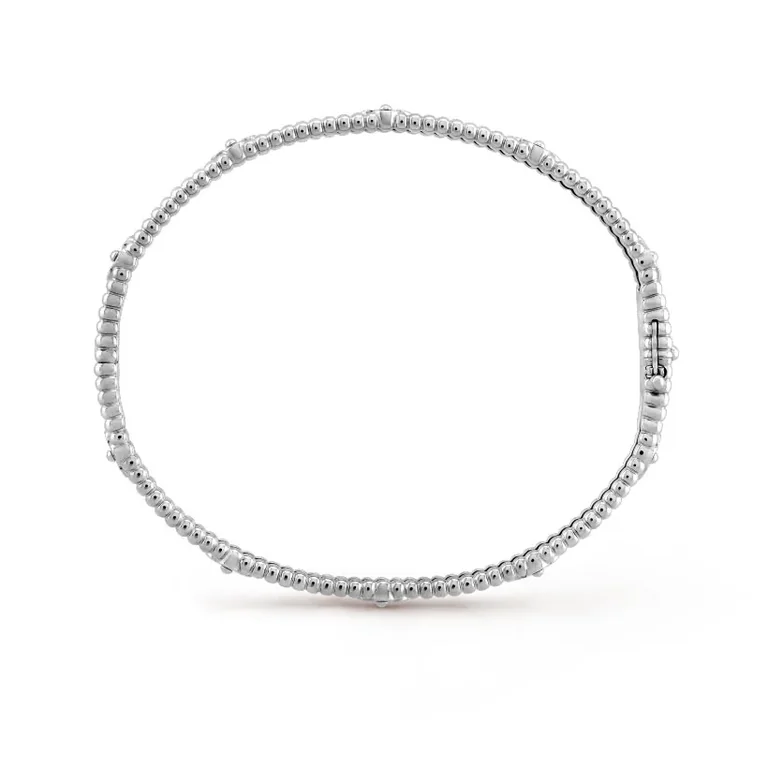 Van Cleef & Arpels VCARP6XB00 Perlée sweet clovers bracelet White gold Diamond bracelet 10