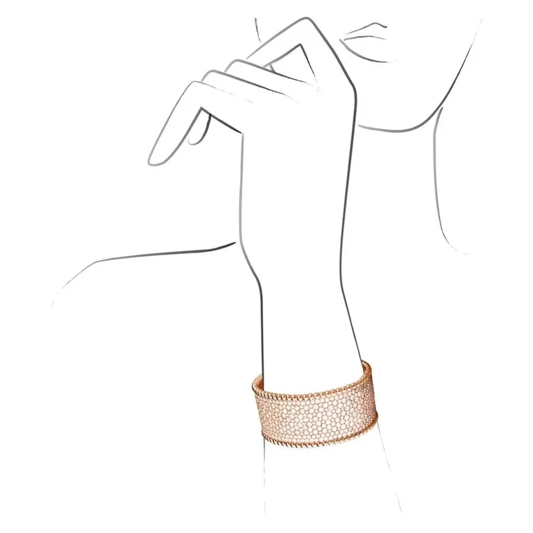 Van Cleef & Arpels VCARO2EX00 Perlée diamonds bracelet Rose gold 5