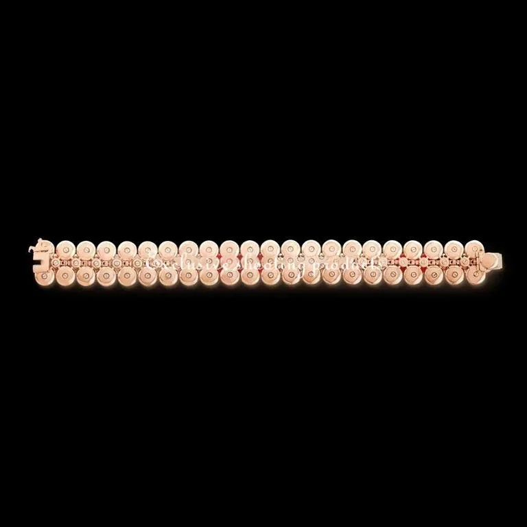 Van Cleef & Arpels VCARP09I00 Bouton d?or bracelet Rose gold Carnelian Diamond Mother-of-pearl bracelet 4