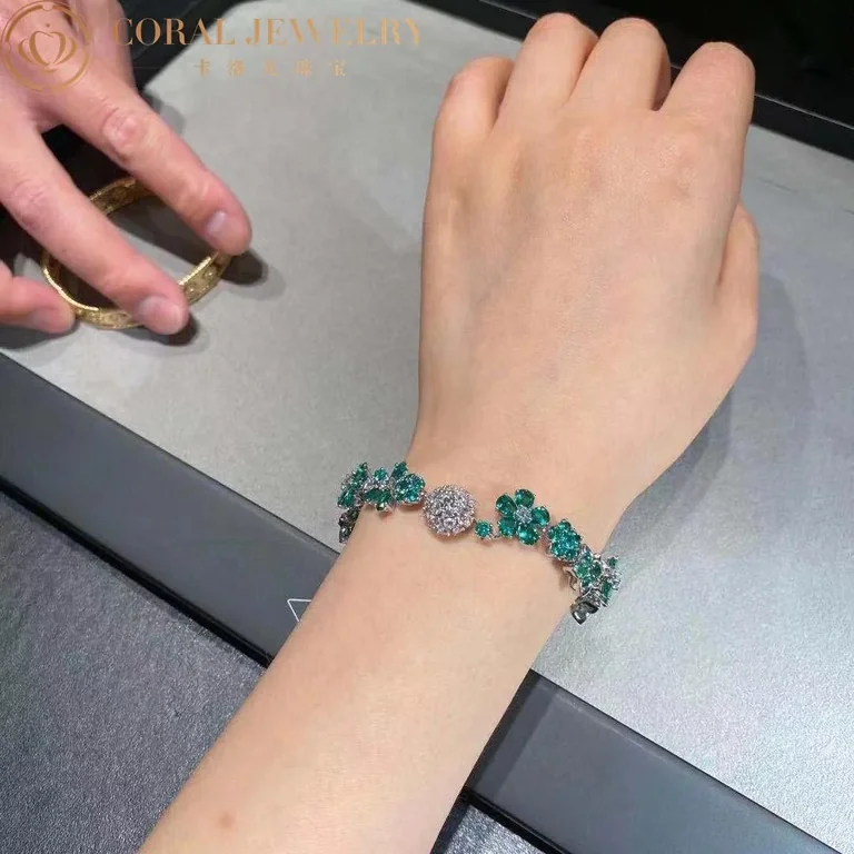 Van Cleef & Arpels VCARP05A00 Folie des Prés bracelet White gold Diamond Emeralds bracelet 3