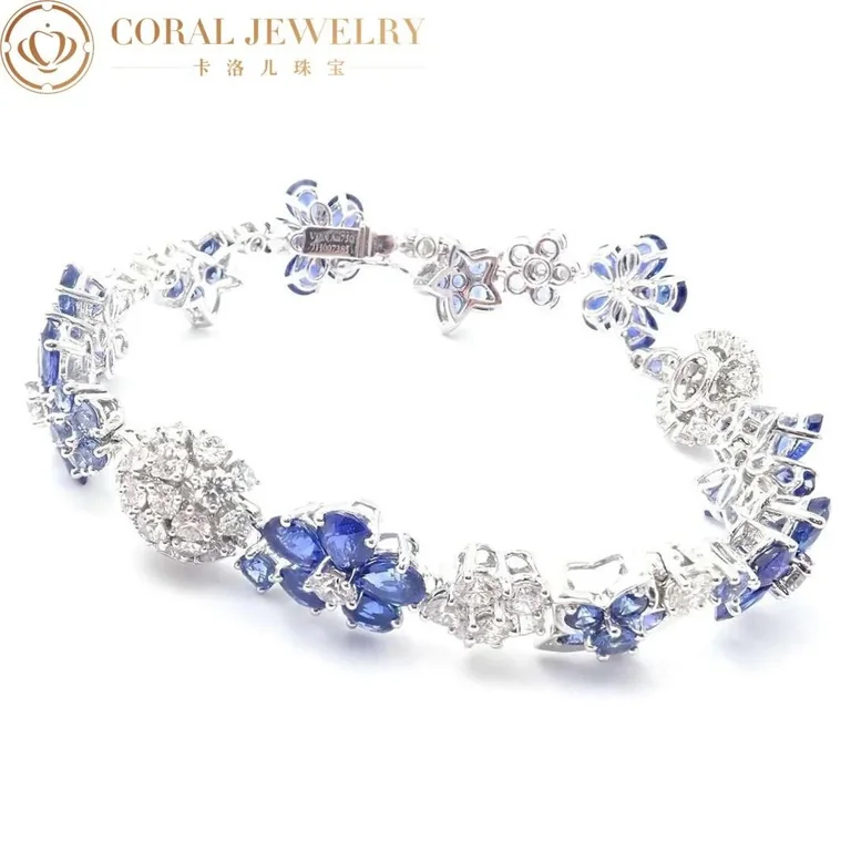 Van Cleef & Arpels VCARP05A00 Folie des Prés bracelet White gold Diamond Sapphire bracelet 6