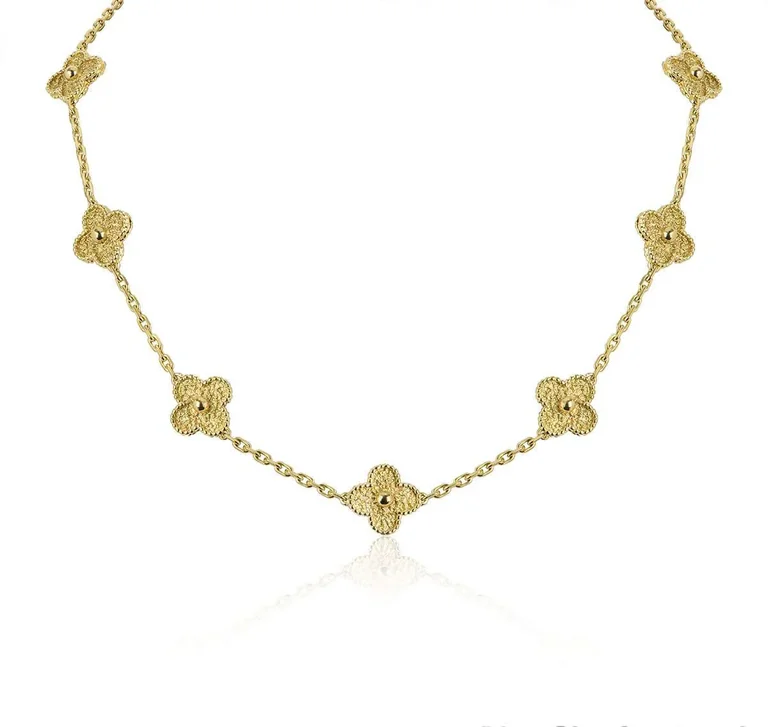 Van Cleef & Arpels necklace VCARO1ID00 Vintage Alhambra 10 motifs 18K yellow gold necklace 5