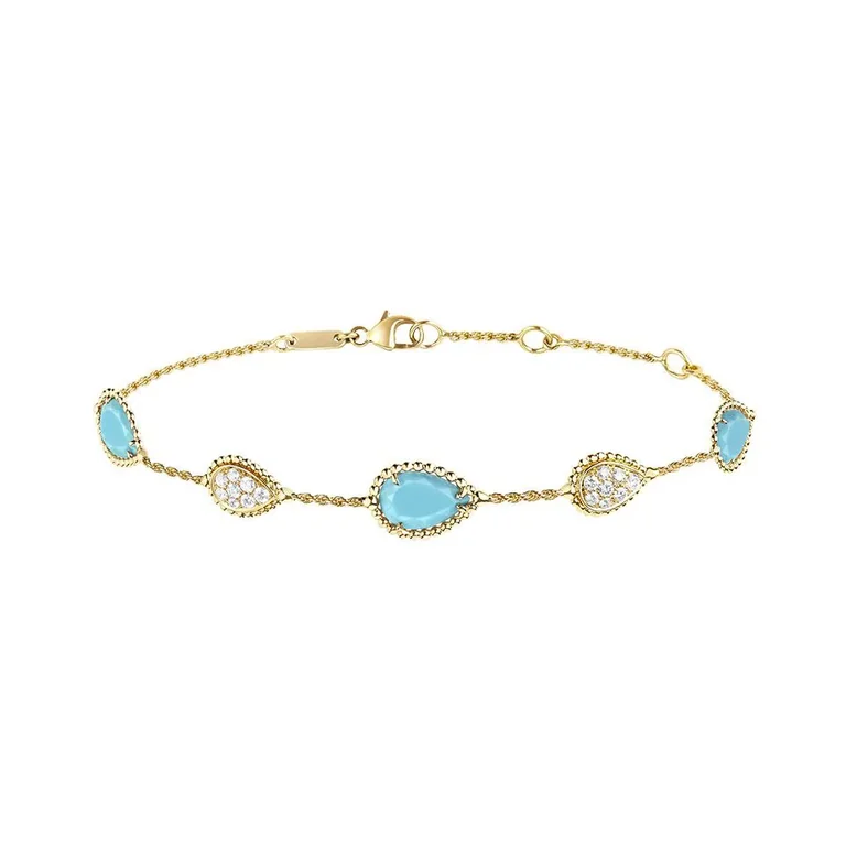 Boucheron Serpent Boheme Yellow Gold Turquoise Diamond Bracelet Jbt00782 coral