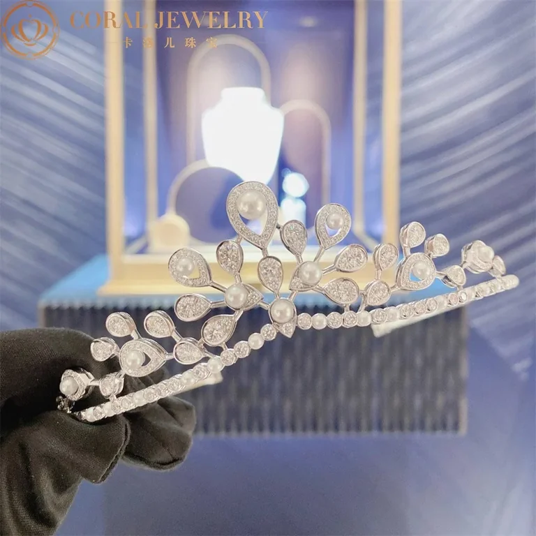 Chaumet Josephine Aigrette Imperiale Tiara White Gold Pearls Diamonds 083597 18
