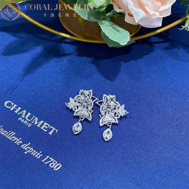 Chaumet Songe De Nui Earrings White Gold Diamonds Coral 48