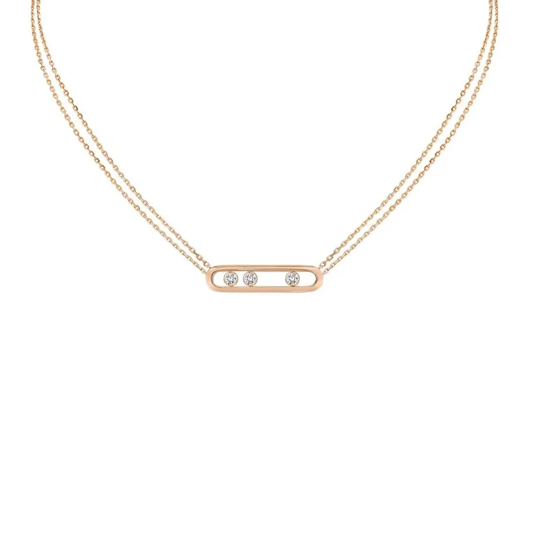 Messika Move Classique Collar Oro Rosa Brillantes Blancos 03997 PG co