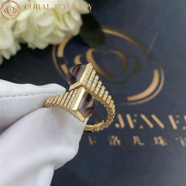 Marli Cleo Rev Diamond Ring In Yellow Gold Set With Amethyst Cleo R29 Coral 58