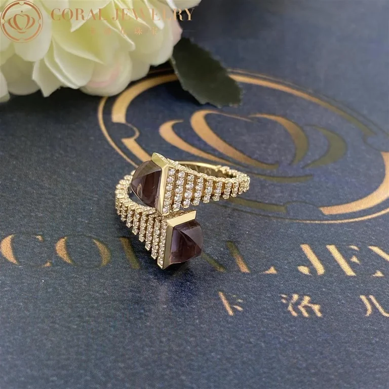 Marli Cleo Rev Diamond Ring In Yellow Gold Set With Amethyst Cleo R29 Coral 78