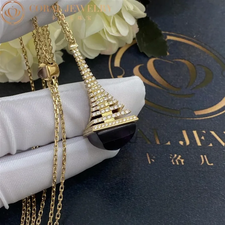 Marli Cleo Rev Diamond Pendant In Yellow Gold Set With Amethyst Cleo N29 Coral 27