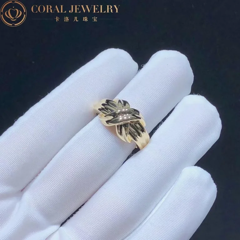 Tiffany House Design Signature Cross X Motif Ring Coral 19