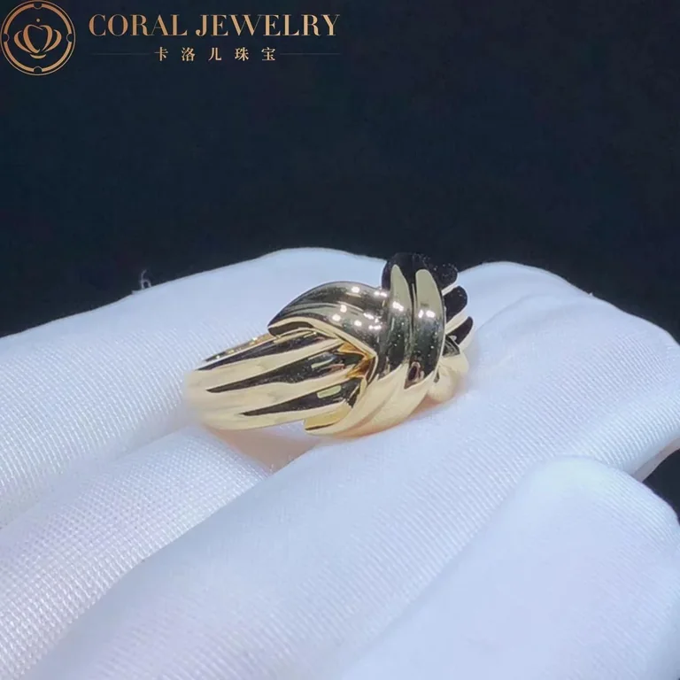 Tiffany House Design Signature Cross X Motif Ring Coral 77