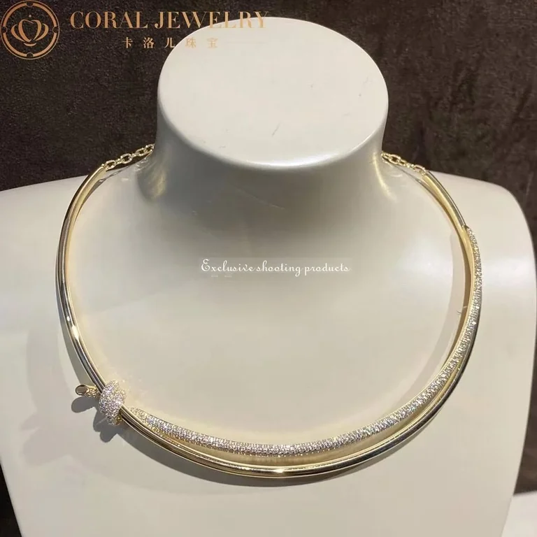 Tiffany Knot Double Row Necklace In Yellow Gold With Diamonds Coral 1 12