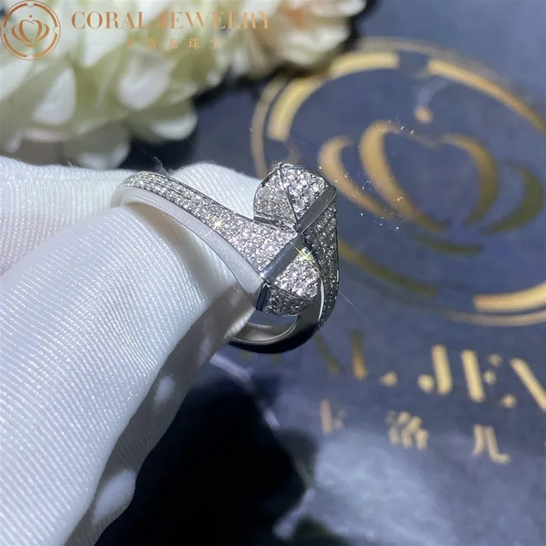 Marli Cleo Full Diamond Midi Slim Ring In White Gold Cleo R48 Coral 11