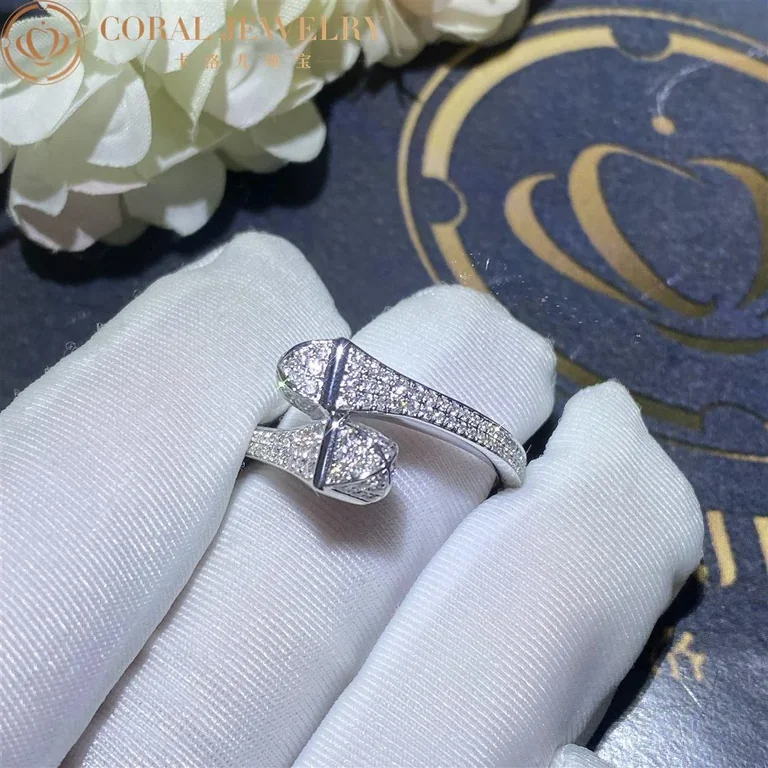 Marli Cleo Full Diamond Midi Slim Ring In White Gold Cleo R48 Coral 33