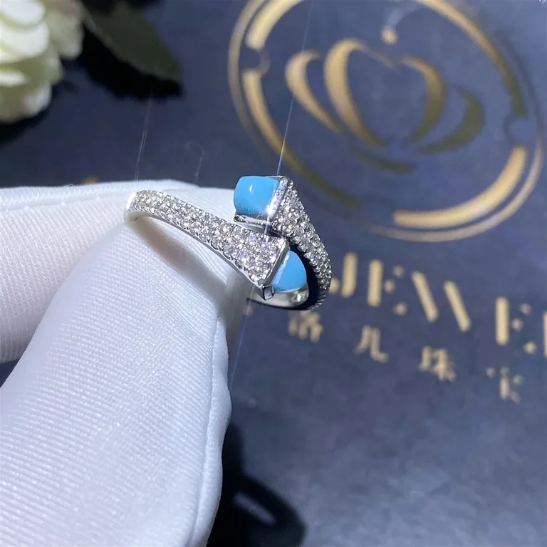 Marli Cleo Diamond Wrap Ring With Turquoise In 18kt White Gold Jewelry 35