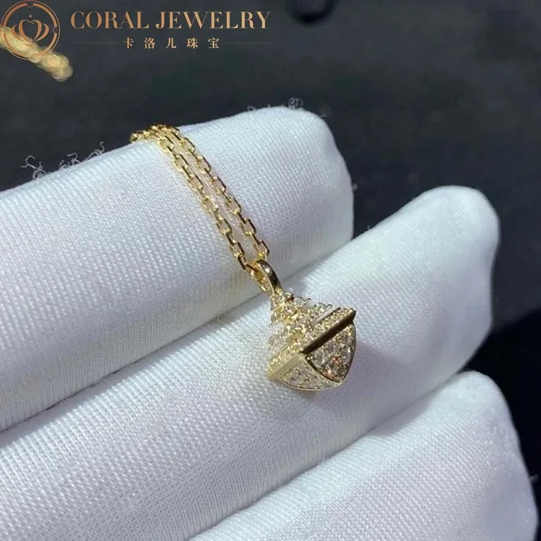 Marli Cleo Mini Rev Full Diamond Pendant In Yellow Gold Cleo N32 Coral 26